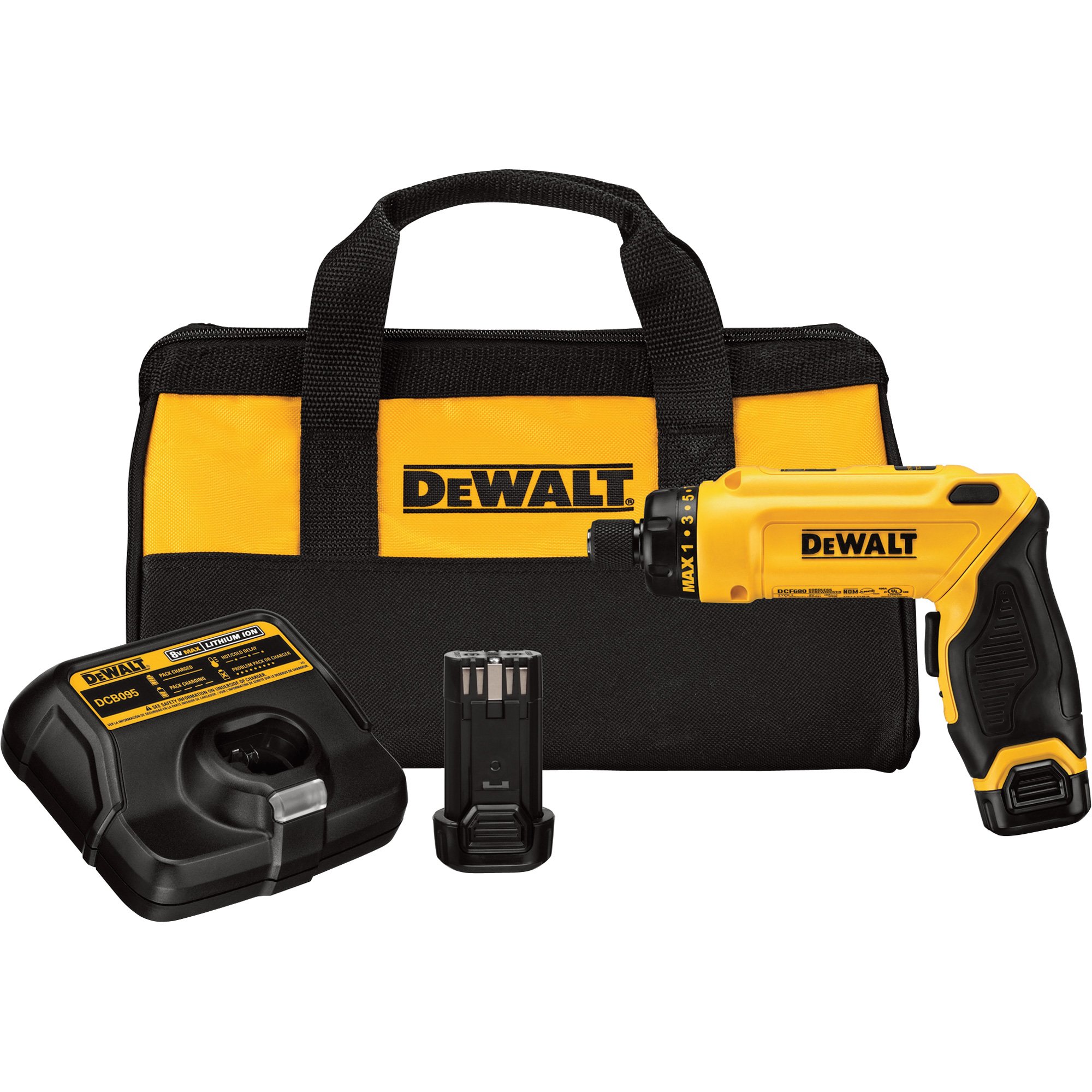 DEWALT 8V Cordless Electric Gyroscopic Screwdriver Kit With 2 Batteries — 430 RPM, Model# DCF680N2